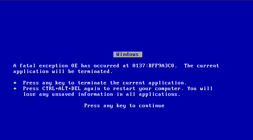 Old School Blue Screen of Death